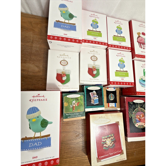 Hallmark Keepsake Ornament Lot 20 New in Box Never Used Dad Baby Grandson Son - Picture 2 of 8